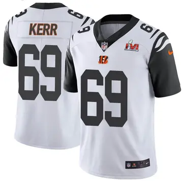 Nike Zach Kerr Men's Limited Cincinnati Bengals White Color Rush Vapor Untouchable Super Bowl LVI Bound Jersey