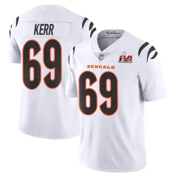 Nike Zach Kerr Men's Limited Cincinnati Bengals White Vapor Untouchable Super Bowl LVI Bound Jersey